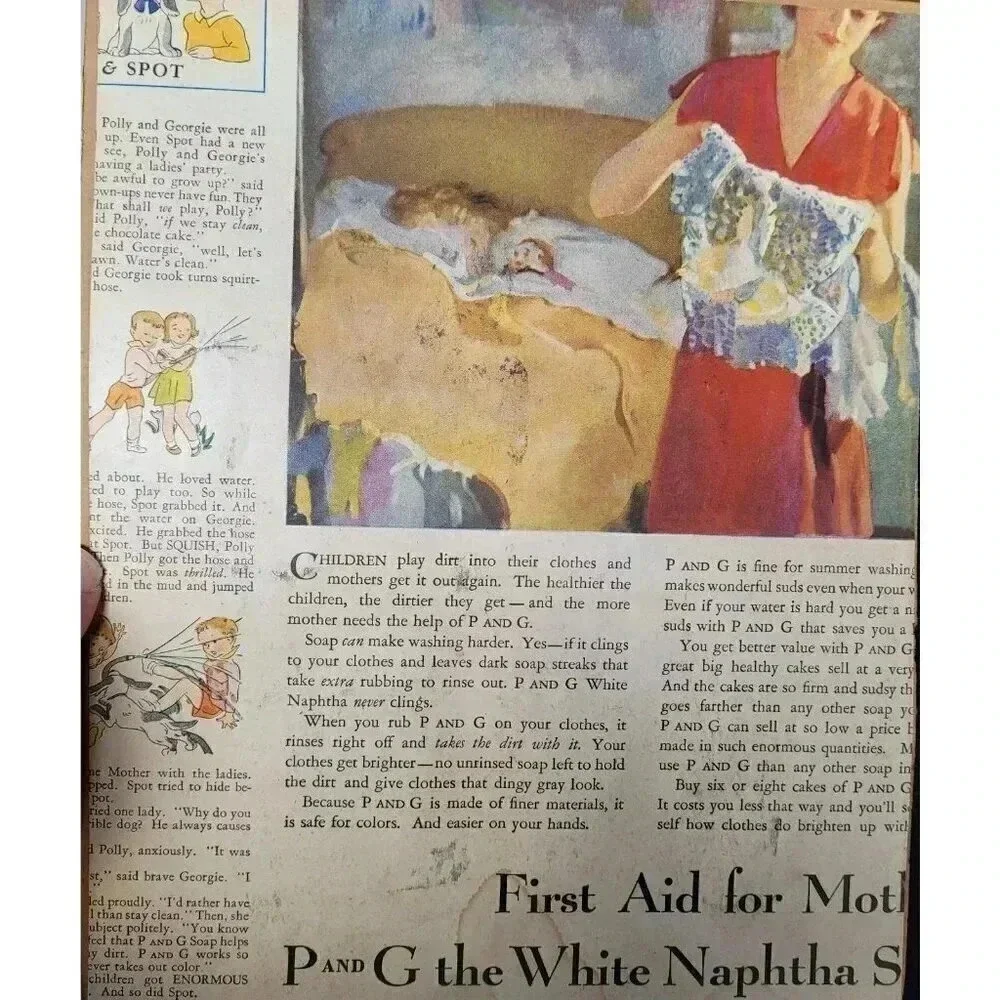 Boy on back of cart‎ art from Womens world magazing 1932 Framed